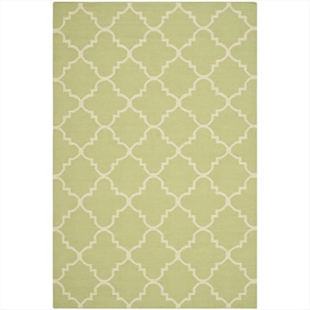 Safavieh 4 Ft. X 6 Ft. Small Rectangle Contemporary Dhurries- Light Green And Ivory- Flatweave Rug DHU554A-4